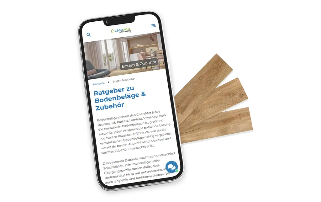 Hier geht es zu unserem casando Ratgeber zum Thema Bodenbeläge & Zubehör
