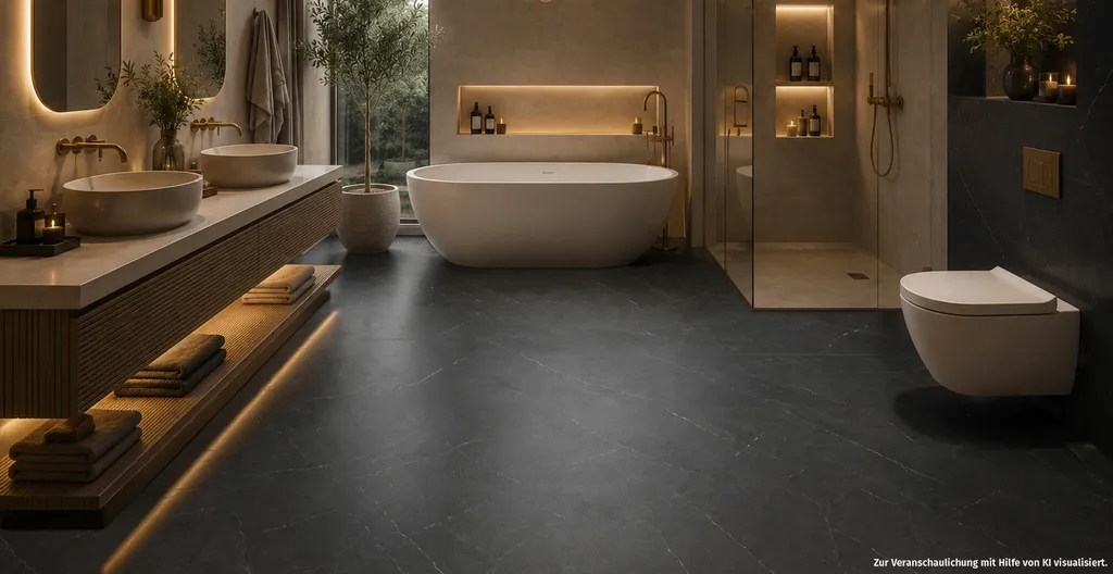 Rigid SPC XXL Fliesenformat Concreto Filmine Steinstruktur Ambiente Bild, modernens Badezimmer, hell, luxuriös 1602X826.jpg