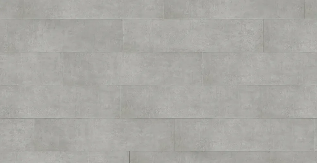 Hier ist ein hell grauer Laminatboden in Beton Optik zu sehen.