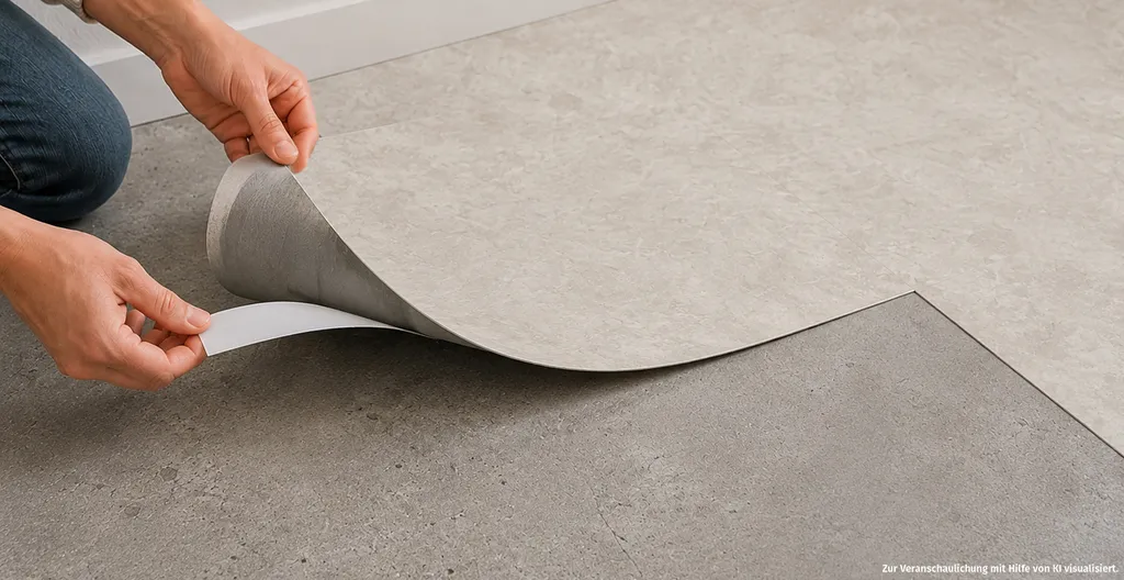 Gerflor Klebe-Vinylboden Dalle Vinyle Prime 0135 Marble Beige Fliese selbstklebend HAND 2.jpg