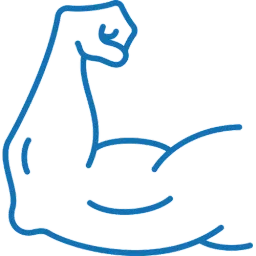 Hier ist einer Arm zu sehen. Dieses Symbol soll für die Robustheit des Bodens stehen.