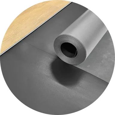 Hier ist eine Aqua- Stop Trittschalldämmung zu sehen.