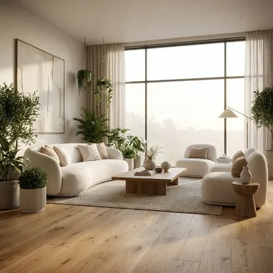 Hier ist ein Ambiente Bild eines hellen Parkettbodens eiche zu sehen 