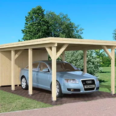 Carport mit Flachdach 