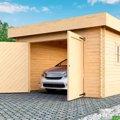 Geschlossener Holz Carport