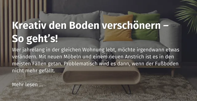 Hier ist ein casando Ratgeber Beitragt  zum Thema "Kreativ den Boden verschönern - So geht's" zu sehen.