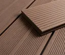 HORI Terrassendielen Komplettset WPC Bali Massiv dunkelbraun beidseitig geriffelt 20 x 140 mm 4