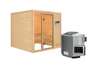 Woodfeeling Massivholz-Sauna Jutta Fronteinstieg 38 mm 2