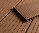 HORI Terrassendielen Komplettset BPC Vollprofil massiv hellbraun 2