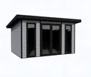 HORI WPC Gartenhaus Premium Line Pultdach grau/anthrazit 1