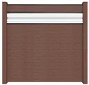 GroJa WPC/BPC Sichtschutzzaun Stecksystem mit 30 cm Glaseinsatz Komplettset 2