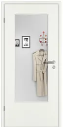 PRÜM Zimmertür CPL Weißlack RAL9010 mit Lichtausschnitt Rundkante 0