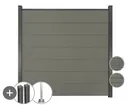 GroJa WPC/BPC Solid Sichtschutzzaun Stecksystem mit WPC/BPC Pfosten Komplettset 0