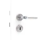 HORI Zimmertür CPL Weiß RAL9010 mit Lichtausschnitt Röhrenspan Rundkante Komplettset 9