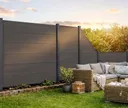 NewTechWood WPC Sichtschutzzaun Stecksystem Komplettset Castello XXL 0