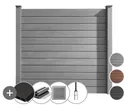 HORI WPC Sichtschutzzaun Stecksystem glatt / glatt Komplettset 0