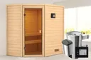 Woodfeeling Massivholz-Sauna Jella Eckeinstieg 38 mm 0