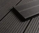 HORI Terrassendielen WPC Bali Massiv anthrazit beidseitig geriffelt 20 x 140 mm 2
