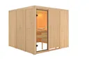 Woodfeeling Massivholz-Sauna Arvika Fronteinstieg 68 mm 2