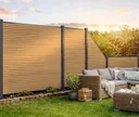NewTechWood WPC Sichtschutzzaun Stecksystem Komplettset Modena Rhombus 3