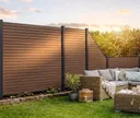 NewTechWood WPC Sichtschutzzaun Stecksystem Komplettset Modena Rhombus 2