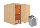 Woodfeeling Massivholz-Sauna Nybro Fronteinstieg 68 mm 2