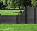 HORI WPC Sichtschutzzaun Halbhoch Anbauset 2