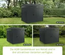 HORI Gerätehaus mit Flachdach & Lichtband, Metall, Anthrazitgrau RAL 7016 2