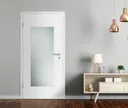 HORI Zimmertür Vigo Weißlack RAL9010 mit Lichtausschnitt Eckkante Röhrenspan Komplettset 2