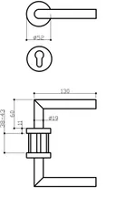 HORI Zimmertür Valencia Weißlack RAL9010 mit Lichtausschnitt Eckkante Röhrenspan Komplettset 12