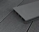 HORI Terrassendielen Komplettset WPC Kuba Hohlkammer grau geriffelt/glatt gebürstet 0
