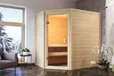 Woodfeeling Massivholz-Sauna Jella Eckeinstieg 38 mm 0