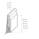 HORI MDF-Kern Sockelleiste Gletscherweiß Grundierfolie ähnlich RAL 9016 Hamburger Profil 1