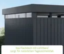 HORI Gerätehaus mit Flachdach & Lichtband, Metall, Anthrazitgrau RAL 7016 3