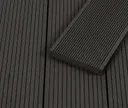 HORI Terrassendielen Komplettset WPC Mauritius massiv grau grob / fein geriffelt 20 x 140 mm 4