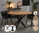 D-SYN myCircle Esstisch Massivholz Eiche Komplettset 0
