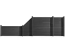 HORI WPC Sichtschutzzaun Stecksystem glatt / glatt Komplettset 2