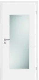 HORI Zimmertür Vigo Weißlack RAL9010 mit Lichtausschnitt Eckkante Röhrenspan 0