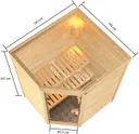 Woodfeeling Massivholz-Sauna Antonia Eckeinstieg 38 mm 1