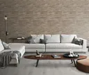 INDO Echtholz Wandverkleidung 3D Holzverblender Line Teak Gun Smoked 1