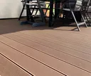HORI Terrassendielen Komplettset WPC Mauritius massiv braun grob / fein geriffelt 20 x 140 mm 1