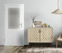 PRÜM Zimmertür Classic CL2 Weißlack RAL9010 Lichtausschnitt Karnieskante 1
