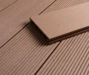 HORI Terrassendielen Komplettset WPC Bali Hohlkammer dunkelbraun einseitig geriffelt 20 x 120 mm 3
