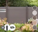 GroJa WPC/BPC Solid Sichtschutzzaun Stecksystem mit Alu-Pfosten Komplettset 3