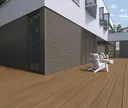 HORI Terrassendiele WPC Hohlkammer Co-Extrudiert tiefe Struktur 22,5 x 210 mm Naturbraun 0