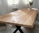 DOMIZIL Esstischplatte Massivholz Eiche Roh Natur mit Baumkante Rustikal 3