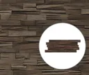 INDO Echtholz Wandverkleidung 3D Holzverblender Axewood Charred 0