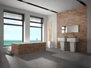 INDO Echtholz Wandverkleidung 3D Holzverblender Teak Mixed Cube Naturel Sumatra 4