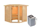 Woodfeeling Massivholz-Sauna Tabea Eckeinstieg 38 mm 3