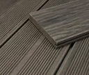 HORI Terrassendielen WPC Maui Massiv grau tiefe Holzstruktur + geriffelt 21 x 143 mm 1